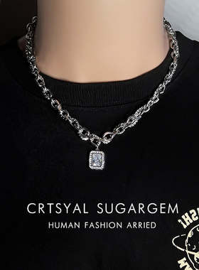 缠绕项链男潮叠戴冰糖宝石