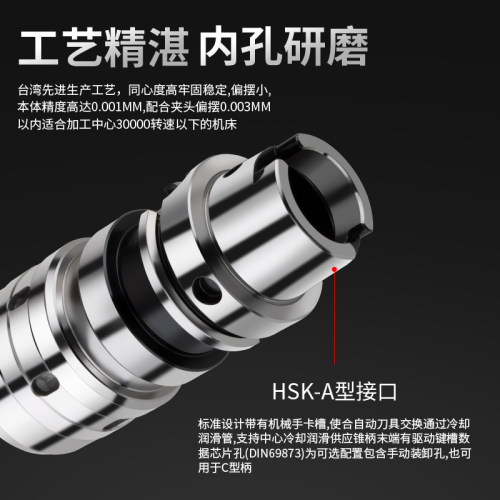 高精度HSK63A HSK100A高速刀柄ER C32 SK LBK FMB22面铣刀柄 - 图2
