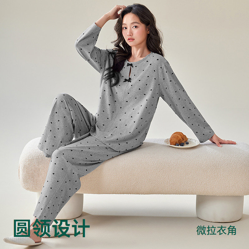 安之伴【巨柔软】纯棉睡衣女春秋季2026新款波点带胸垫家居服套装,淘宝优惠券,粉丝福利购,淘宝优惠卷