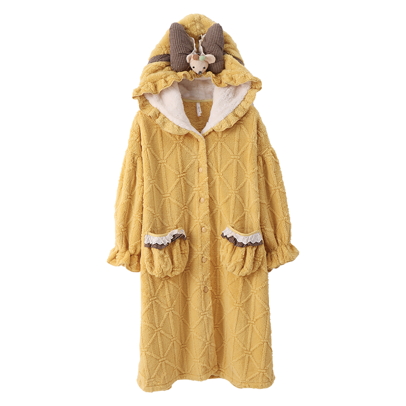 安之伴冬季新款珊瑚绒加绒睡袍 安之伴玖伴睡袍/浴袍