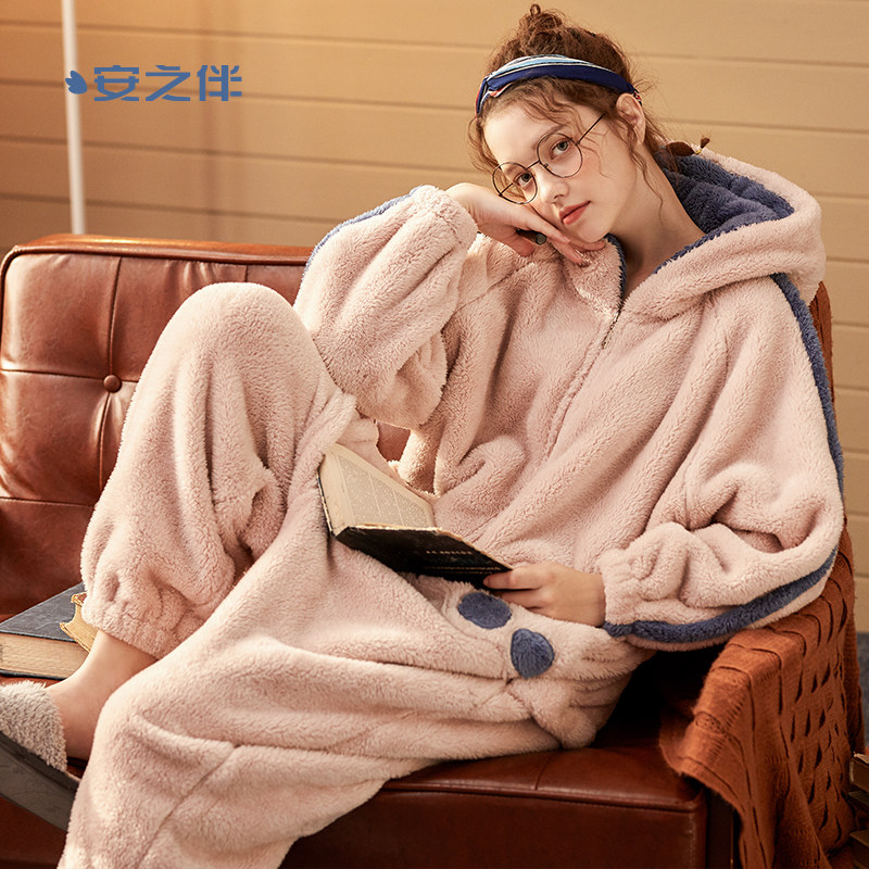 安之伴秋冬珊瑚绒连体衣可爱睡衣 安之伴玖伴睡衣/家居服套装
