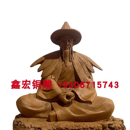 大型姜太公垂钓雕塑渔翁打鱼铜像户外铸铜老人物民俗景观小品摆件 - 图3
