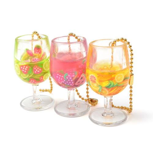 趣味仿真果汁高脚杯钥匙扣挂件创意男女书包包挂件可爱食玩 - 图3