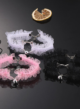 铜铃蕾丝金属女性感颈圈