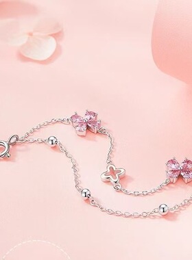 招桃花四叶草轻奢小众手链送礼