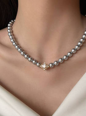 珍珠项链女款2026新款爆款带钻澳白轻奢小众高级感正品官方旗舰店