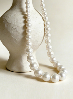 澳白大珍珠项链女款锁骨链