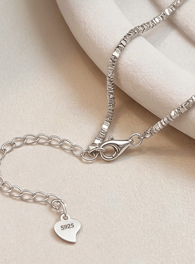 碎银子珍珠项链s925纯银澳白