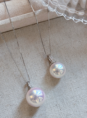 吊坠单颗珍珠项链天女极光akoya女2026新款轻奢小众高级感925纯银