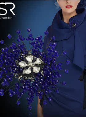 欧美2026新款雪花胸针秋冬女款