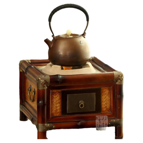 竹编煮茶炉炭火炉仿古围炉煮茶火炉新中式碳炉功夫茶道烧炭小火炉 - 图3