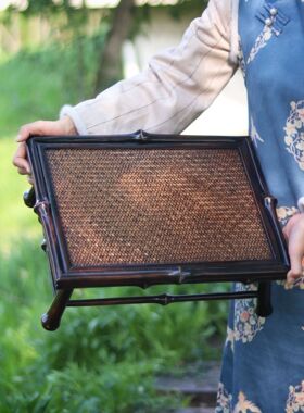 筇竹迷你茶具复古茶台干泡台茶盘榻榻米飘窗桌茶桌竹制品竹桌子