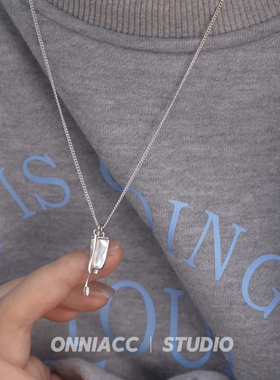 牙膏牙刷吊坠项链女锁骨链纯银