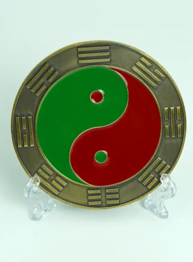 8厘米先天八卦北斗七星黑白太极黄白红绿红黄黑红太极贴古青铜