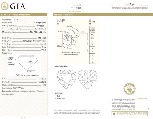 CY宝饰 GIA彩钻1.16克拉浅彩黄色FLBY/ VVS2心形裸钻裸石2EX-图0