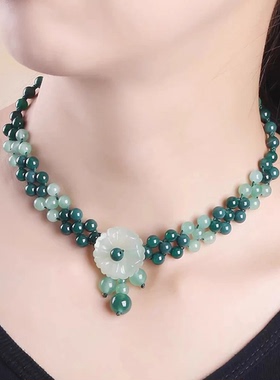 臻萌铜微镶圆珠女珠珠项链