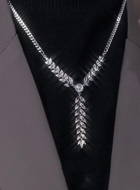 网红爆款设计超闪满钻麦穗毛衣链