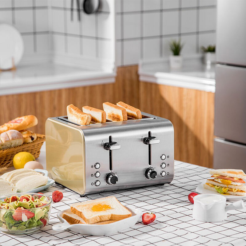 多士炉Stainless steel 4 slice toaster2不锈钢烤面包机吐司酒店-图0