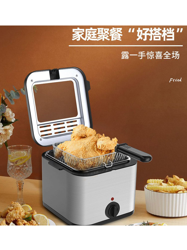 家用油电炸锅炸鸡排薯条小吃炸炉宿舍学生炸锅110V oil fryer pot