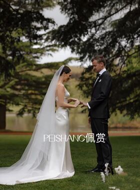 佩赏新娘头纱长款拖尾