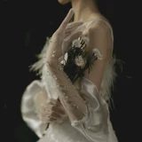 Длинные перчатки из жемчуга для невесты, свадебное платье подходит для фотосессий
