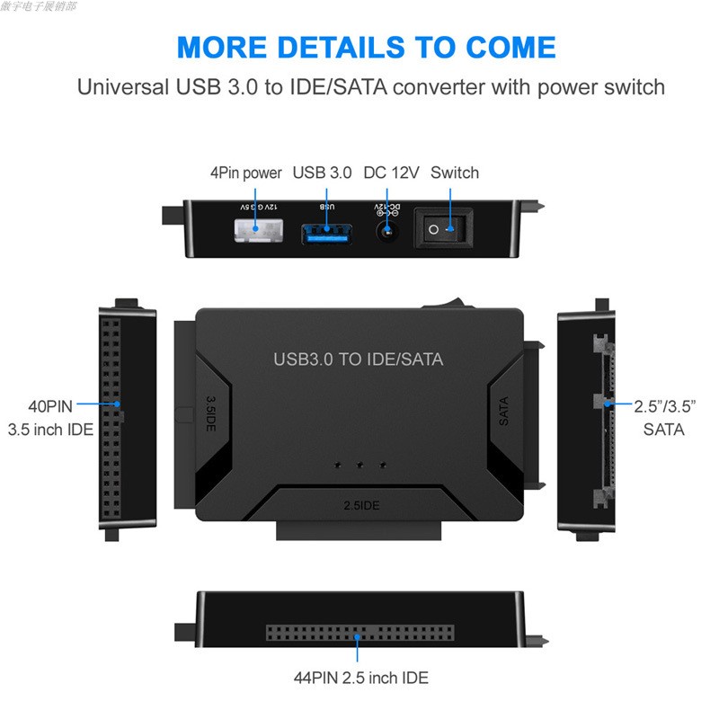 硬盘光驱易驱线3.5英寸2.5通用IDE/SATA转USB3.0外置接转接器盒子 - 图0