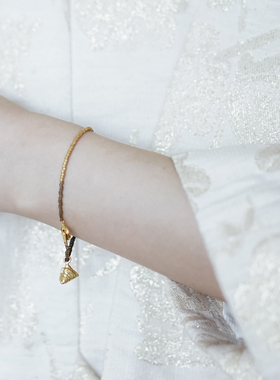 无同女银镀金金粽子端午礼物手链