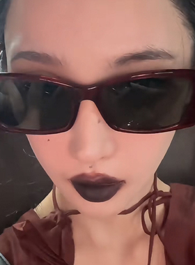 防紫外线方形欧美风女红色风猫眼