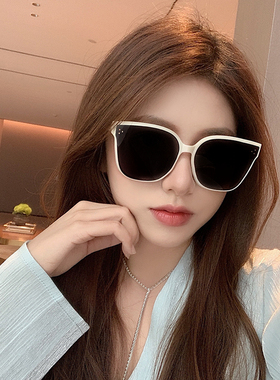 黑色墨镜圆脸大框显瘦韩版复古