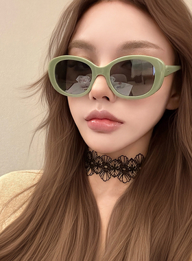 复古椭圆猫眼辣妹gm太阳镜女