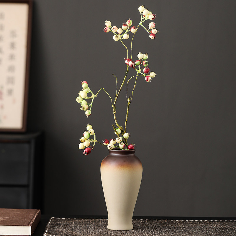 禅意粗陶花瓶陶瓷仿柴烧装饰客厅家居桌面摆件器皿创意绿萝小花器,淘宝优惠券,粉丝福利购,淘宝优惠卷