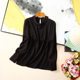 Early Spring and Summer Back Bow Heavy Solid Color 100% Silk Long Sleeve S Top Women's Half Turtle Collar Slim Fit Shirt