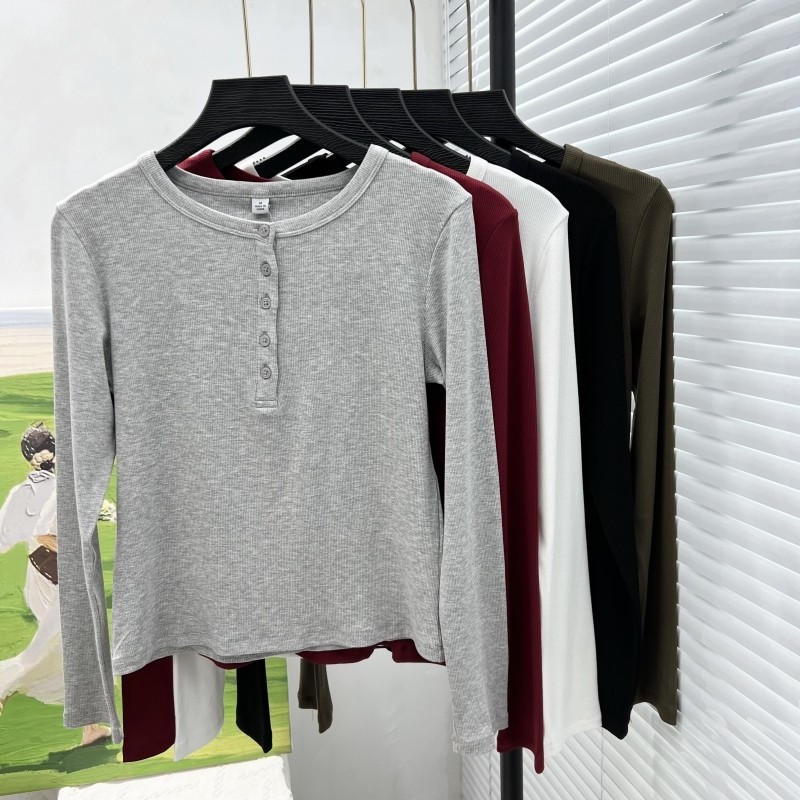 【亨利小衫】 软柔肤感 日系风休闲百搭气质螺纹针织长袖上衣,淘宝优惠券,粉丝福利购,淘宝优惠卷