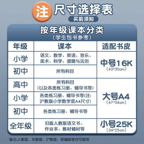 晨光书皮纸自粘透明磨砂包书皮书套包书膜三包装纸小学生一年级四二年级上册a4书壳16k书本作业保护课本全套 - 图0
