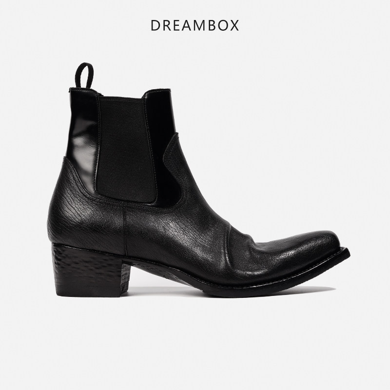 DREAMBOX钧博高档骆驼皮尖头皮靴纯手工固特异男靴复古暗黑巫师靴,淘宝优惠券,粉丝福利购,淘宝优惠卷