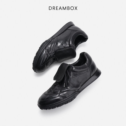 DREAMBOX钧博石洗马皮极简风复古德训鞋夏季透气舒适运动休闲鞋 - 图2