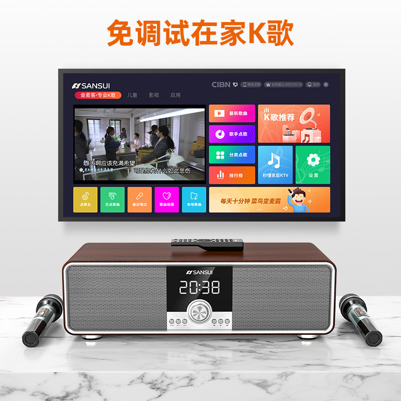 山水t73家庭ktv套装高端麦克风 山水远航KTV/卡拉OK音箱
