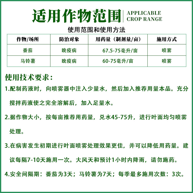 687.5克/升氟菌霜霉威 氟吡菌胺番茄马铃薯晚疫病 国产银法利成份 - 图1