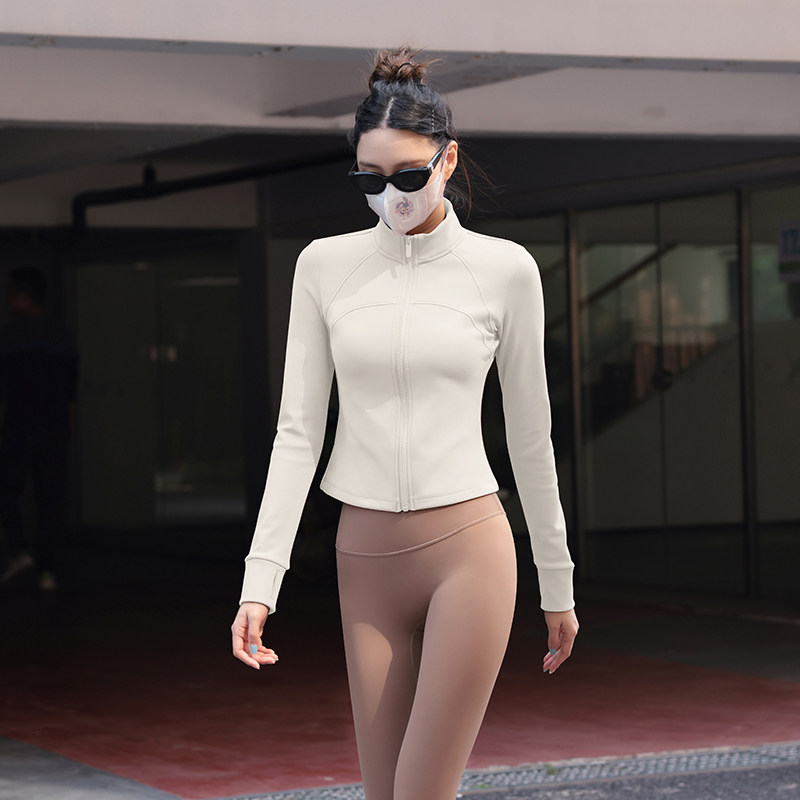 Beemen瑜伽服上衣女外穿健身加绒加厚秋冬季户外立领长袖运动外套,淘宝优惠券,粉丝福利购,淘宝优惠卷
