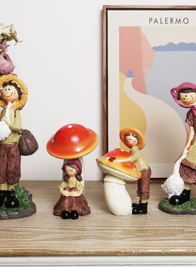 田园树脂娃娃摆件桌面可爱装饰品