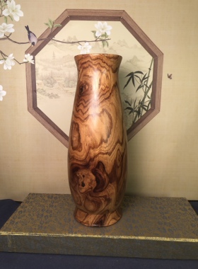 海南黄花梨大花瓶书房摆件降香黄檀东瓶西镜中堂博古架玄关案摆