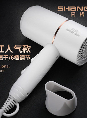 闪格吹风机蓝光调温调速1800W