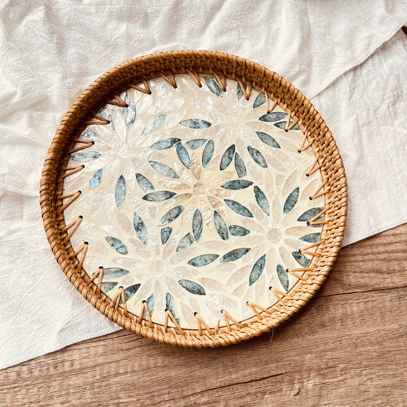 越南藤编贝壳托盘水果盘藤篮编织早餐篮日式竹编面包筐点心篮子,淘宝优惠券,粉丝福利购,淘宝优惠卷