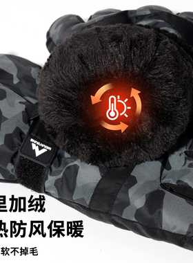 骑车保暖手套防风加绒防滑触屏款