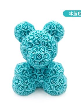 3D打印玫瑰花熊模型可爱儿童玩具装饰摆件玩偶手办情人节生日礼物