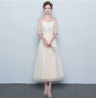 Летнее короткое платье подружки невесты для школьников, цвета шампанского, подходит для подростков