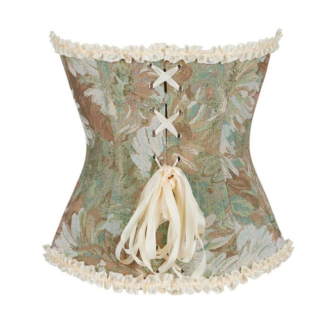 Green pattern French palace shapewear corset