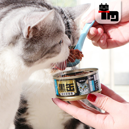 土猫宠物 泰产AIXIA爱喜雅黑罐迷你猫罐头湿粮主食级80g*24罐组合 - 图1