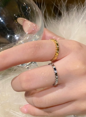 蜂巢精致小众设计素圈戒指女