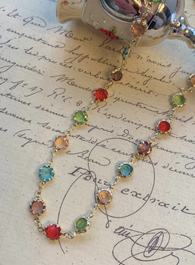 然后我们跳舞了彩虹锆石设计项链